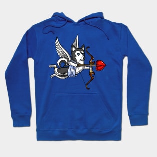 Siberian Husky Dog Cupid Valentines Day Hoodie